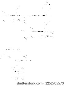 Abstract black and white vector background. Monochrome vintage surface with dirty pattern in cracks, spots, dots. Old painted wall in dark horror style design. Grunge overlay layer.