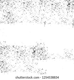 Abstract black and white vector background. Monochrome vintage surface with dirty pattern in cracks, spots, dots. Old painted wall in dark horror style design. Grunge overlay layer.