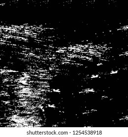 Abstract black and white vector background. Monochrome vintage surface with dirty pattern in cracks, spots, dots. Old painted wall in dark horror style design. Grunge overlay layer.