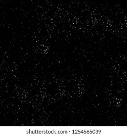 Abstract black and white vector background. Monochrome vintage surface with dirty pattern in cracks, spots, dots. Old painted wall in dark horror style design. Grunge overlay layer.