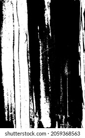 Abstract black and white vector background. Dry brush strokes template