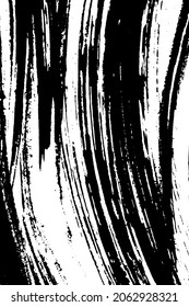 Resumen del fondo vectorial en blanco y negro. Plantilla de trazos de pincel secos