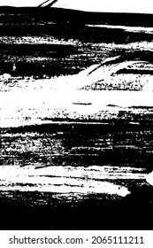Resumen del fondo vectorial en blanco y negro. Plantilla de trazos de pincel secos