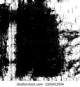 Abstract black and white vector background. Grunge overlay layer. Monochrome vintage surface with dirty pattern in cracks, spots, dots. Distressed overlay texture. EPS10.