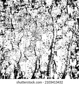 Abstract black and white vector background. Grunge overlay layer. Monochrome vintage surface with dirty pattern in cracks, spots, dots. Distressed overlay texture. EPS10.