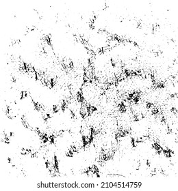 Abstract black and white vector background. Grunge overlay layer. Monochrome vintage surface with dirty pattern in cracks, spots, dots. Distressed overlay texture. EPS10.