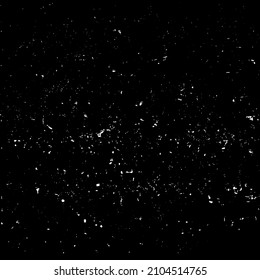 Abstract black and white vector background. Grunge overlay layer. Monochrome vintage surface with dirty pattern in cracks, spots, dots. Distressed overlay texture. EPS10.