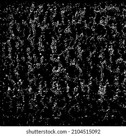 Abstract black and white vector background. Grunge overlay layer. Monochrome vintage surface with dirty pattern in cracks, spots, dots. Distressed overlay texture. EPS10.
