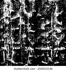 Abstract black and white vector background. Grunge overlay layer. Monochrome vintage surface with dirty pattern in cracks, spots, dots. Distressed overlay texture. EPS10.