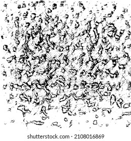 Abstract black and white vector background. Grunge overlay layer. Monochrome vintage surface with dirty pattern in cracks, spots, dots. Distressed overlay texture. EPS10.