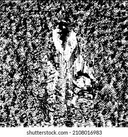 Abstract black and white vector background. Grunge overlay layer. Monochrome vintage surface with dirty pattern in cracks, spots, dots. Distressed overlay texture. EPS10.
