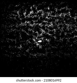 Abstract black and white vector background. Grunge overlay layer. Monochrome vintage surface with dirty pattern in cracks, spots, dots. Distressed overlay texture. EPS10.