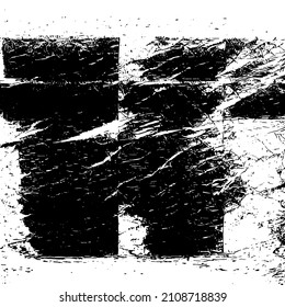 Abstract black and white vector background. Grunge overlay layer. Monochrome vintage surface with dirty pattern in cracks, spots, dots. Distressed overlay texture. EPS10.