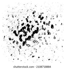 Abstract black and white vector background. Grunge overlay layer. Monochrome vintage surface with dirty pattern in cracks, spots, dots. Distressed overlay texture. EPS10.