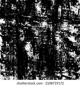 Abstract black and white vector background. Grunge overlay layer. Monochrome vintage surface with dirty pattern in cracks, spots, dots. Distressed overlay texture. EPS10.