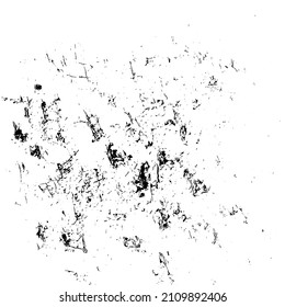 Abstract black and white vector background. Grunge overlay layer. Monochrome vintage surface with dirty pattern in cracks, spots, dots. Distressed overlay texture. EPS10.