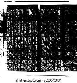 Abstract black and white vector background. Grunge overlay layer. Monochrome vintage surface with dirty pattern in cracks, spots, dots. Distressed overlay texture. EPS10.