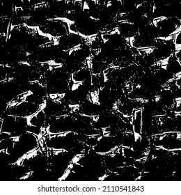 Resumen del fondo vectorial en blanco y negro. Capa de superposición gruesa. Superficie vintage monocroma con patrón sucio en grietas, manchas, puntos. Textura superpuesta angustiada. EPS10.