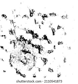 Abstract black and white vector background. Grunge overlay layer. Monochrome vintage surface with dirty pattern in cracks, spots, dots. Distressed overlay texture. EPS10.