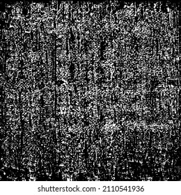 Abstract black and white vector background. Grunge overlay layer. Monochrome vintage surface with dirty pattern in cracks, spots, dots. Distressed overlay texture. EPS10.