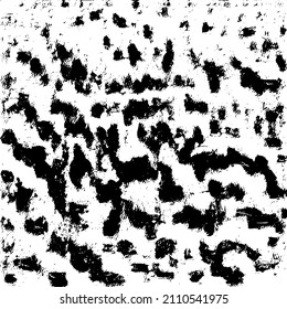 Abstract black and white vector background. Grunge overlay layer. Monochrome vintage surface with dirty pattern in cracks, spots, dots. Distressed overlay texture. EPS10.