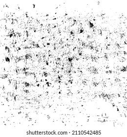 Abstract black and white vector background. Grunge overlay layer. Monochrome vintage surface with dirty pattern in cracks, spots, dots. Distressed overlay texture. EPS10.