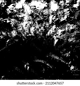 Abstract black and white vector background. Grunge overlay layer. Monochrome vintage surface with dirty pattern in cracks, spots, dots. Distressed overlay texture. EPS10.