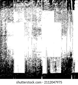 Abstract black and white vector background. Grunge overlay layer. Monochrome vintage surface with dirty pattern in cracks, spots, dots. Distressed overlay texture. EPS10.