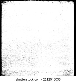 Abstract black and white vector background. Grunge overlay layer. Monochrome vintage surface with dirty pattern in cracks, spots, dots. Distressed overlay texture. EPS10.