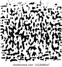Abstract black and white vector background. Grunge overlay layer. Monochrome vintage surface with dirty pattern in cracks, spots, dots. Distressed overlay texture. EPS10.