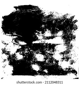 Abstract black and white vector background. Grunge overlay layer. Monochrome vintage surface with dirty pattern in cracks, spots, dots. Distressed overlay texture. EPS10.