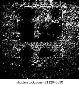 Abstrakter schwarz-weißer Vektorhintergrund. Grunge Overlay-Schicht. Einfarbige Vintage-Oberfläche mit schmutzigen Mustern in Rissen, Flecken, Punkten. Verzerrte Overlay-Textur. EPS10.