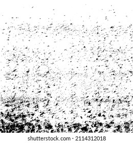 Abstract black and white vector background. Grunge overlay layer. Monochrome vintage surface with dirty pattern in cracks, spots, dots. Distressed overlay texture. EPS10.
