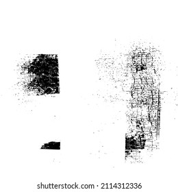 Abstract black and white vector background. Grunge overlay layer. Monochrome vintage surface with dirty pattern in cracks, spots, dots. Distressed overlay texture. EPS10.