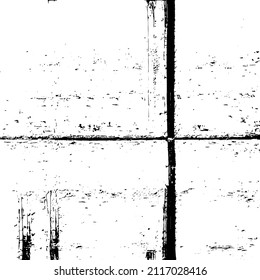 Abstract black and white vector background. Grunge overlay layer. Monochrome vintage surface with dirty pattern in cracks, spots, dots. Distressed overlay texture. EPS10.