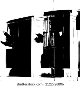 Resumen del fondo vectorial en blanco y negro. Capa de superposición gruesa. Superficie vintage monocroma con patrón sucio en grietas, manchas, puntos. Textura superpuesta angustiada. EPS10.