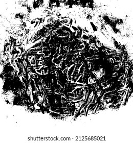 Abstract black and white vector background. Grunge overlay layer. Monochrome vintage surface with dirty pattern in cracks, spots, dots. Distressed overlay texture. EPS10.
