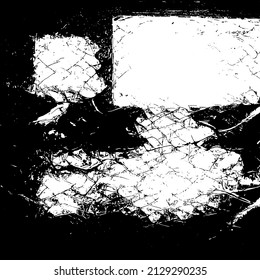 Abstract black and white vector background. Grunge overlay layer. Monochrome vintage surface with dirty pattern in cracks, spots, dots. Distressed overlay texture. EPS10.