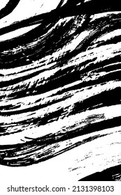 Abstract black and white vector background. Dry brush strokes template