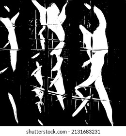 Abstract black and white vector background. Grunge overlay layer. Monochrome vintage surface with dirty pattern in cracks, spots, dots. Distressed overlay texture. EPS10.