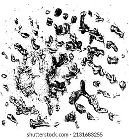 Abstract black and white vector background. Grunge overlay layer. Monochrome vintage surface with dirty pattern in cracks, spots, dots. Distressed overlay texture. EPS10.
