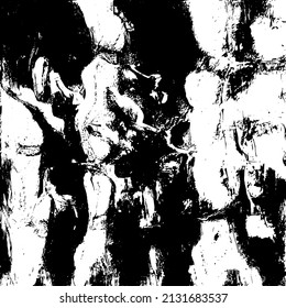 Abstract black and white vector background. Grunge overlay layer. Monochrome vintage surface with dirty pattern in cracks, spots, dots. Distressed overlay texture. EPS10.
