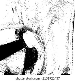 Abstract black and white vector background. Grunge overlay layer. Monochrome vintage surface with dirty pattern in cracks, spots, dots. Distressed overlay texture. EPS10.