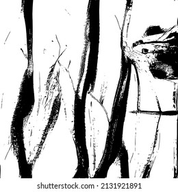 Resumen del fondo vectorial en blanco y negro. Capa de superposición gruesa. Superficie vintage monocroma con patrón sucio en grietas, manchas, puntos. Textura superpuesta angustiada. EPS10.