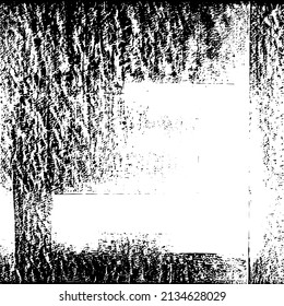 Abstract black and white vector background. Grunge overlay layer. Monochrome vintage surface with dirty pattern in cracks, spots, dots. Distressed overlay texture. EPS10.