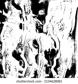 Abstract black and white vector background. Grunge overlay layer. Monochrome vintage surface with dirty pattern in cracks, spots, dots. Distressed overlay texture. EPS10.