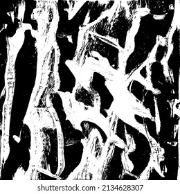 Abstract black and white vector background. Grunge overlay layer. Monochrome vintage surface with dirty pattern in cracks, spots, dots. Distressed overlay texture. EPS10.