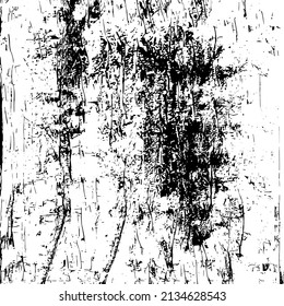 Abstract black and white vector background. Grunge overlay layer. Monochrome vintage surface with dirty pattern in cracks, spots, dots. Distressed overlay texture. EPS10.