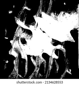 Abstract black and white vector background. Grunge overlay layer. Monochrome vintage surface with dirty pattern in cracks, spots, dots. Distressed overlay texture. EPS10.