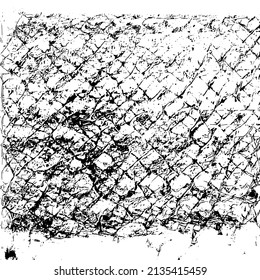 Abstract black and white vector background. Grunge overlay layer. Monochrome vintage surface with dirty pattern in cracks, spots, dots. Distressed overlay texture. EPS10.